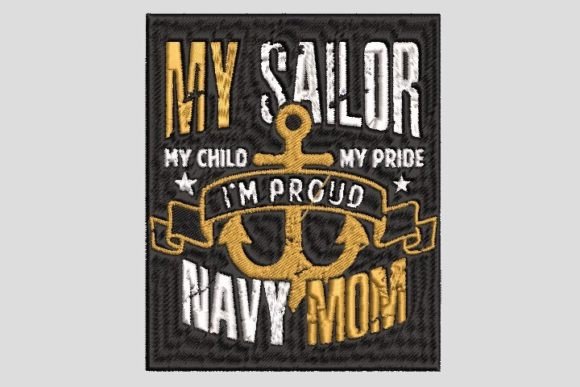 Download I Am Proud Navy Mom Embroidery File - Premium Resources